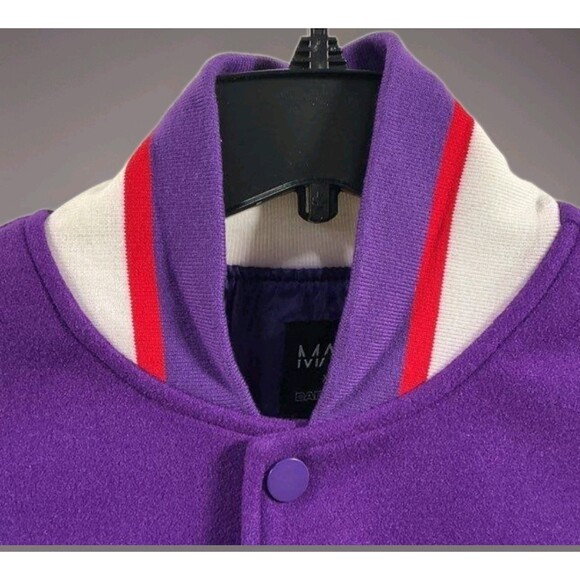 Dababy x BoohooMAN Oversized Loyalty Varsity Purple Bomber Jacket XS NWT A500 - Picture 4 of 13